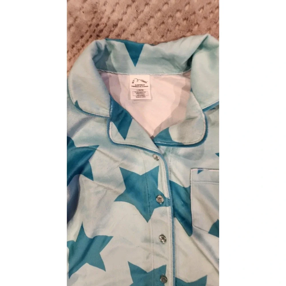 Art Class Girls Blue Star 2 Piece Pajama PJ Set Size L 10/12 NWT